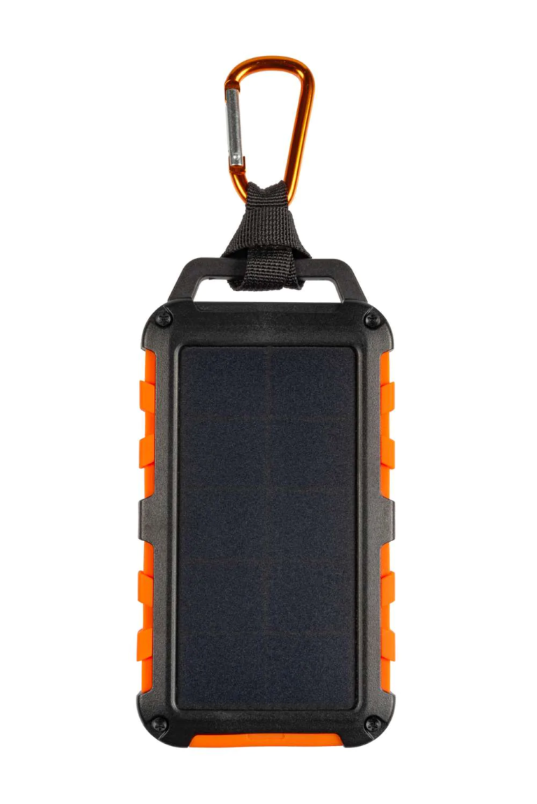 Xtreme Solar Power Bank Charger - 10000 mAh - Black/Orange