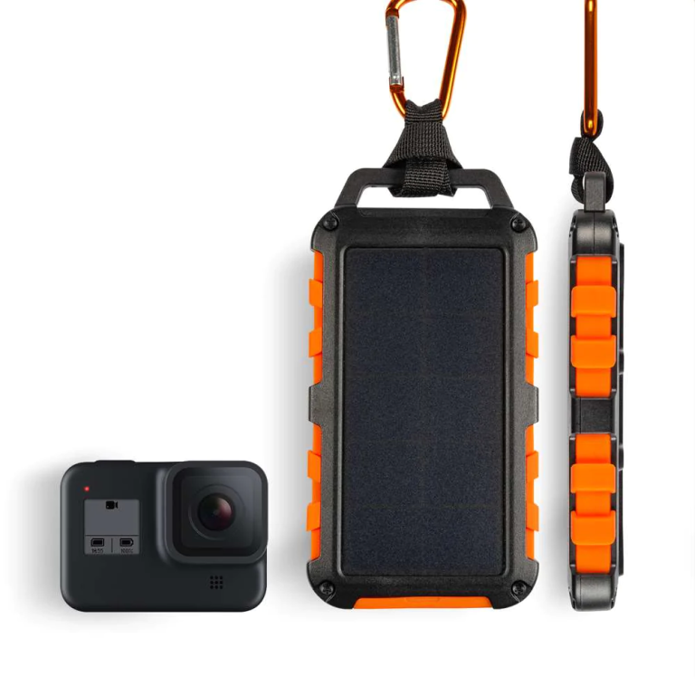 Xtreme Solar Power Bank Charger - 10000 mAh - Black/Orange