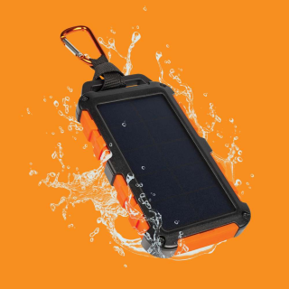Xtreme Solar Power Bank Charger - 10000 mAh - Black/Orange