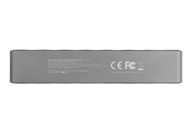 FS4 Power Bank 20 Watts - 20000 mAh - Grey/Blue
