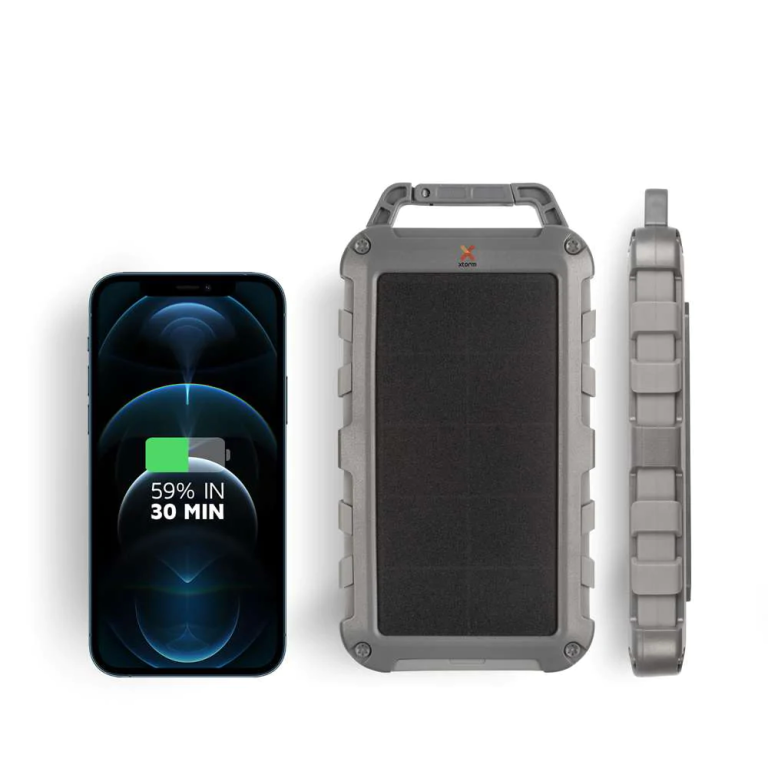 FS4 Solar Power Bank 20 Watts - 10000 mAh - Grey/Dark Grey