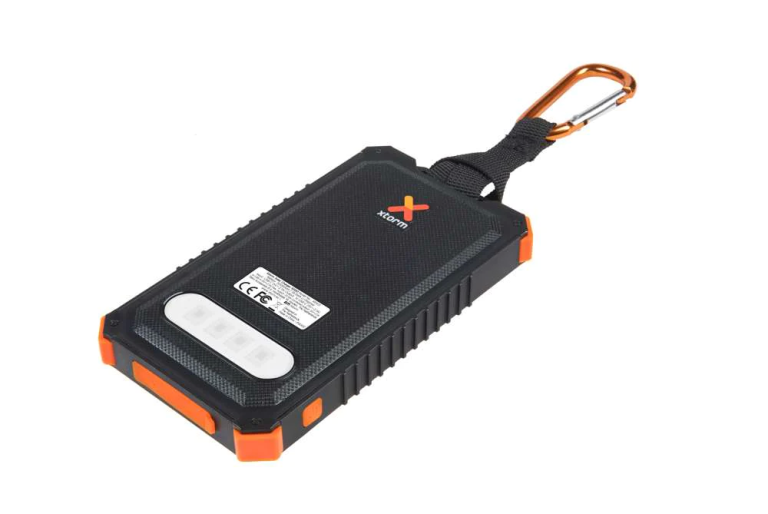 Xtreme Solar Power Bank Charger - 5000 mAh - Black/Orange