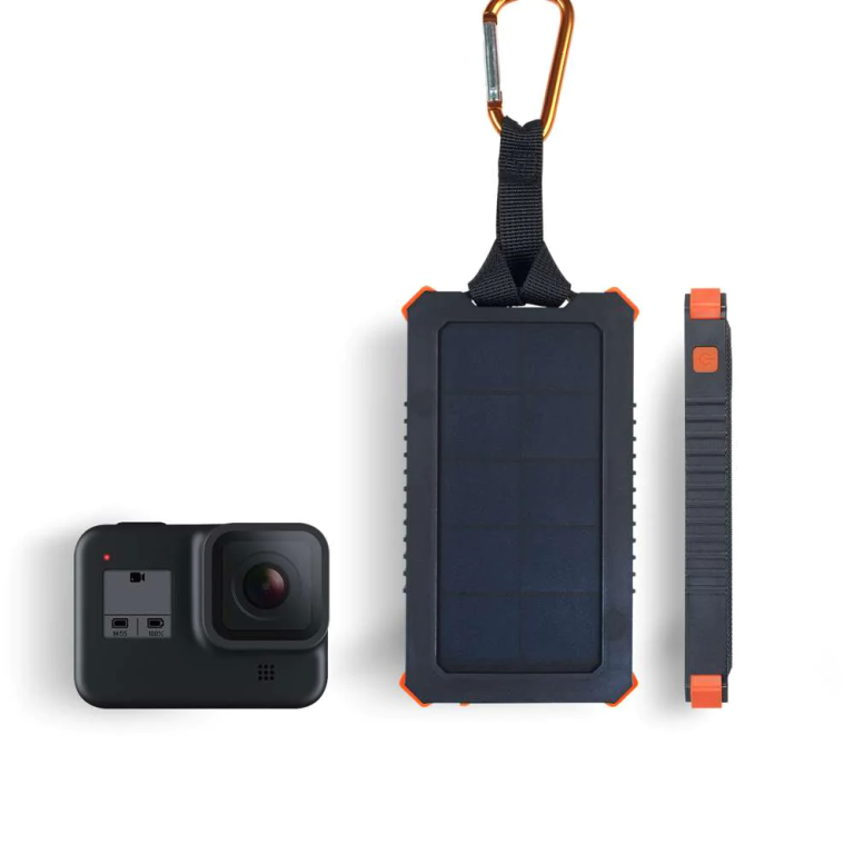 Xtreme Solar Power Bank Charger - 5000 mAh - Black/Orange