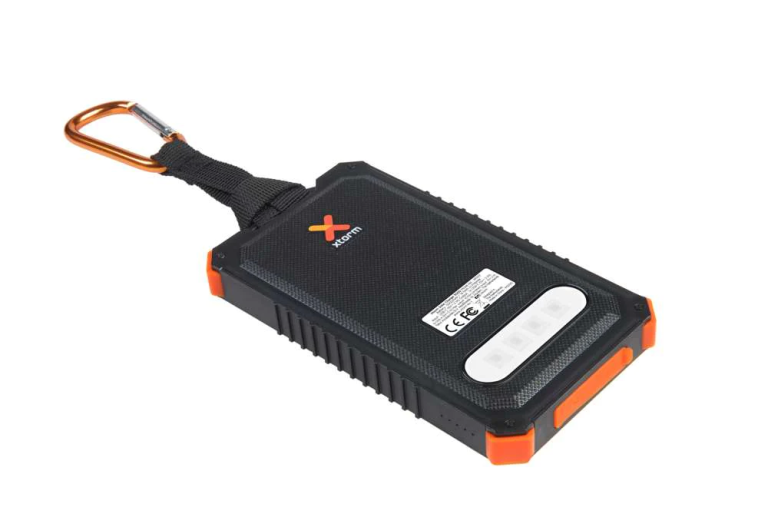 Xtreme Solar Power Bank Charger - 5000 mAh - Black/Orange