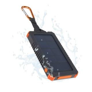 Xtreme Solar Power Bank Charger - 5000 mAh - Black/Orange