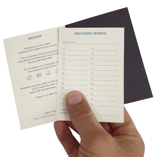 Резервна карта для сід-фрази, 3 шт. Backup card for seed phrase