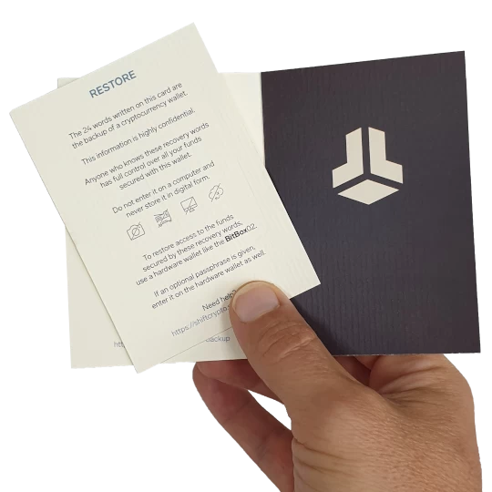 Резервна карта для сід-фрази, 3 шт. Backup card for seed phrase